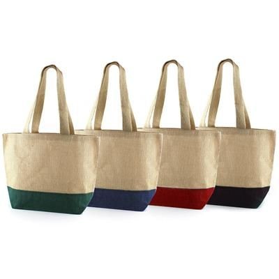 DUBU 100% ECO JUTE BLACK BAG with Dyed Jute Base & Long Dyed Cotton Webbing Handles