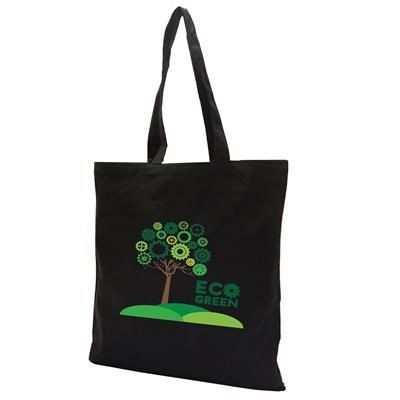 DUNHAM 7OZ SUSTAINABLE BLACK CANVAS COTTON BIO-DEGRADABLE SHOPPER TOTE BAG