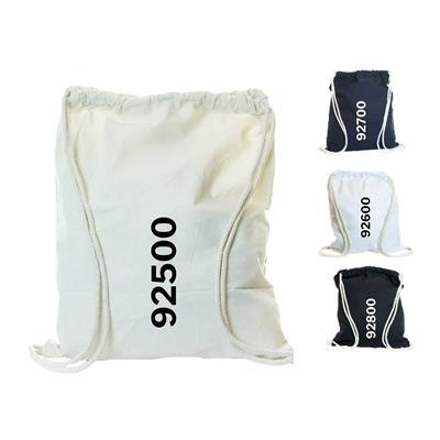 DURABLE 5OZ COTTON DRAWSTRING BAG with Thick Natural Colour Cords