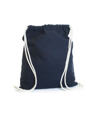 DURABLE 5OZ COTTON DRAWSTRING BAG with Thick Natural Colour Cords in Navy