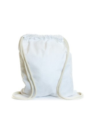 DURABLE 5OZ COTTON DRAWSTRING BAG with Thick Natural Colour Cords in White