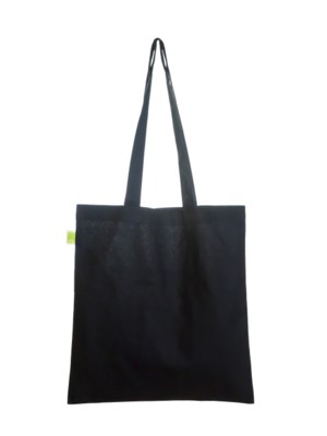 ECO NATURAL & COLOUR COTTON SHOPPER in Black