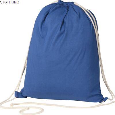 ECO TEX STANDARD 100 CERTIFIED GYMBAG FROM ECO FRIENDLY COTTON 140G & M in Blue