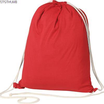 ECO TEX STANDARD 100 CERTIFIED GYMBAG FROM ECO FRIENDLY COTTON 140G & M in Red