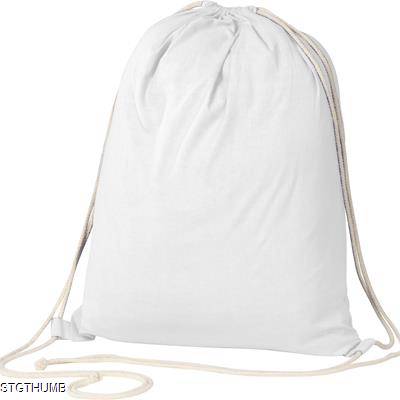 ECO TEX STANDARD 100 CERTIFIED GYMBAG FROM ECO FRIENDLY COTTON 140G & M in White