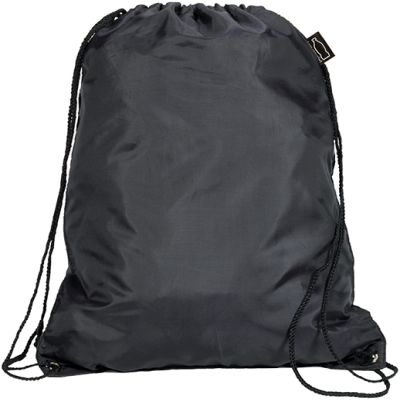 EYNSFORD RECYCLED RPET DRAWSTRING BACKPACK RUCKSACK BAG in Black