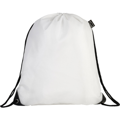 EYNSFORD RECYCLED RPET DRAWSTRING BACKPACK RUCKSACK BAG in White