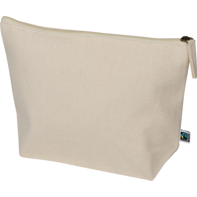 FAIRTRADE COTTON TOILETRY BAG in Beige