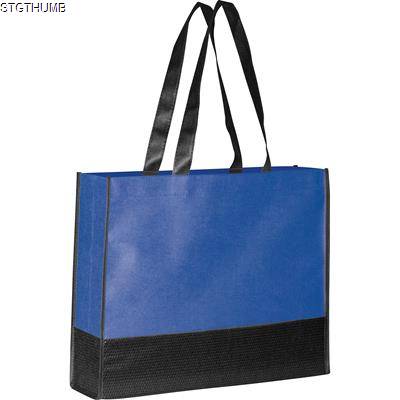 FOLDING NON WOVEN SHOPPER TOTE BAG in Blue