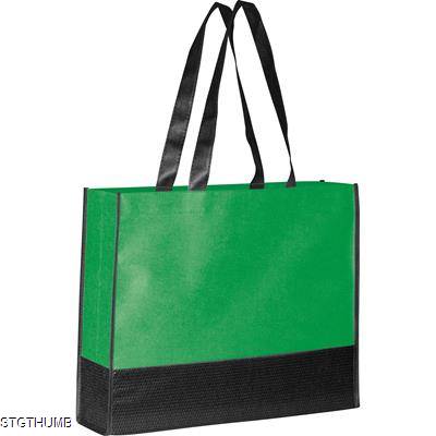 FOLDING NON WOVEN SHOPPER TOTE BAG in Green