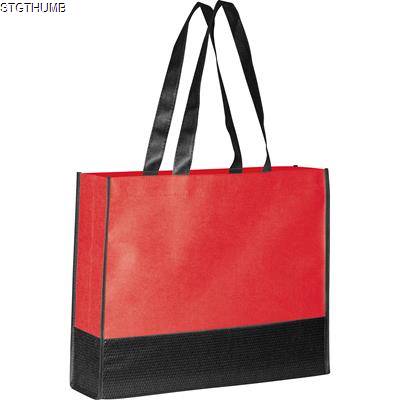 FOLDING NON WOVEN SHOPPER TOTE BAG in Red