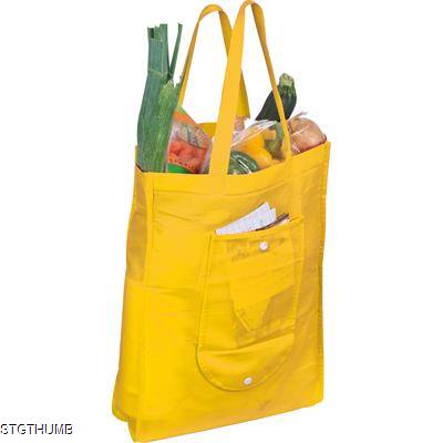 FOLDING NON WOVEN SHOPPER TOTE BAG in Yellow