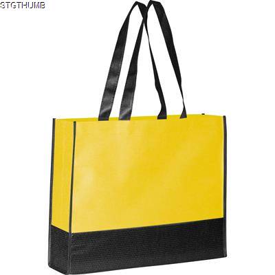 FOLDING NON WOVEN SHOPPER TOTE BAG in Yellow