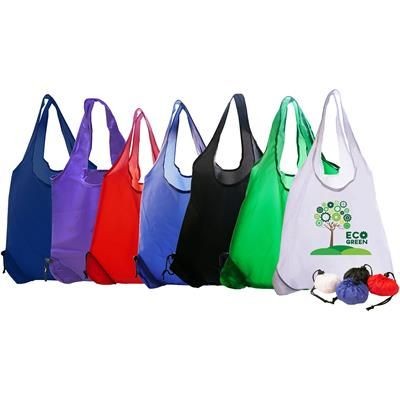 FOLDING POLYESTER SHOPPER TOTE BAG in Navy