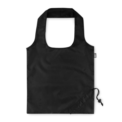 FOLDING RPET SHOPPER TOTE BAG in Black