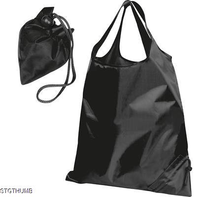 FOLDING SHOPPER TOTE BAG in Black