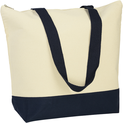 GREATSTONE ECO 12OZ COTTON DELUXE TOTE in Natural Navy