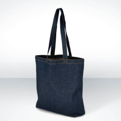 GREEN & GOOD CARNABY STREET 8OZ DENIM SHOPPER TOTE BAG in Blue