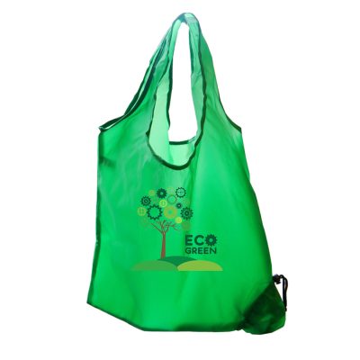 GREEN POLYESTER FOLDING BAG in a Bag