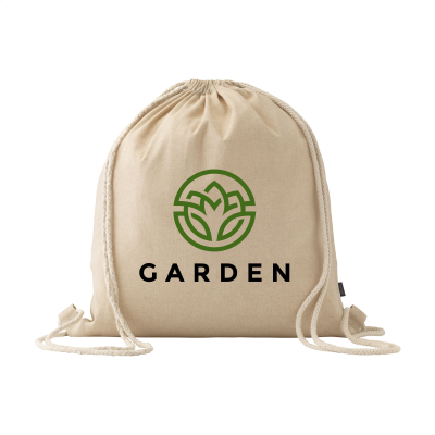 GRS RECYCLED COTTON PROMOBAG (180 G & M²) BACKPACK RUCKSACK in Beige