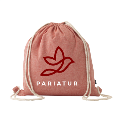 GRS RECYCLED COTTON PROMOBAG (180 G & M²) BACKPACK RUCKSACK in Red