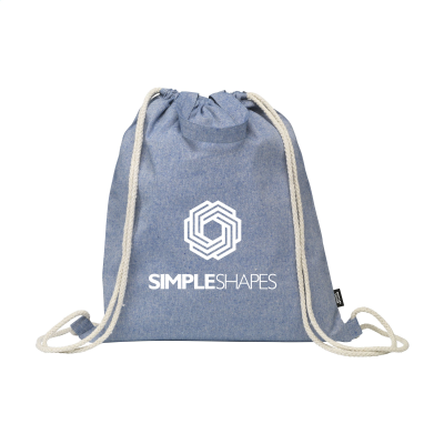 GRS RECYCLED COTTON PROMOBAG PLUS (180 G & M²) BACKPACK RUCKSACK in Blue