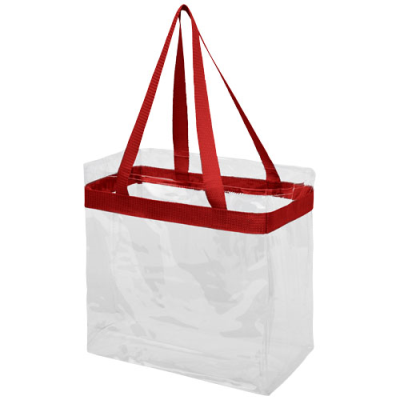 HAMPTON CLEAR TRANSPARENT TOTE BAG 13L in Red & Clear Transparent Clear Transparent