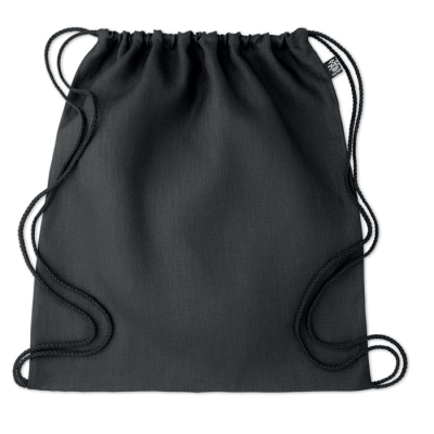 HEMP DRAWSTRING BAG 200 GR & M² in Black