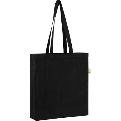 HYTHE RECYCLED 10OZ COTTON SHOPPER TOTE in Black