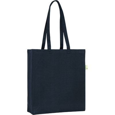 HYTHE RECYCLED 10OZ COTTON SHOPPER TOTE in Blue Navy