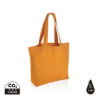 IMPACT AWARE™ 240 GSM RCANVAS SHOPPER W & POCKET in Sundial Orange