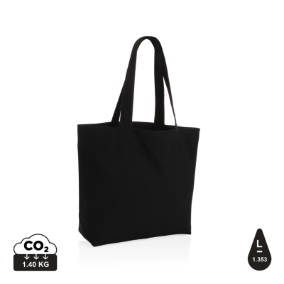 IMPACT AWARE™ 240 GSM RCANVAS SHOPPER W & POCKET UNDYED in Black