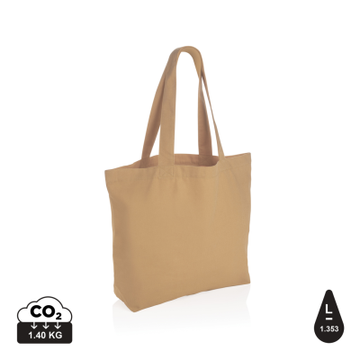 IMPACT AWARE™ 240 GSM RCANVAS SHOPPER W & POCKET UNDYED in Brown