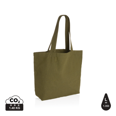 IMPACT AWARE™ 240 GSM RCANVAS SHOPPER W & POCKET UNDYED in Green