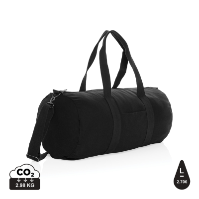 IMPACT AWARE™ 285GSM RCANVAS DUFFLE BAG UNDYED in Black