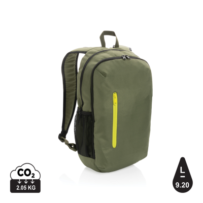 IMPACT AWARE™ 300D RPET CASUAL BACKPACK RUCKSACK in Green, Lime