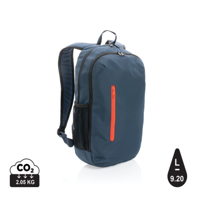 IMPACT AWARE™ 300D RPET CASUAL BACKPACK RUCKSACK in Navy, Orange