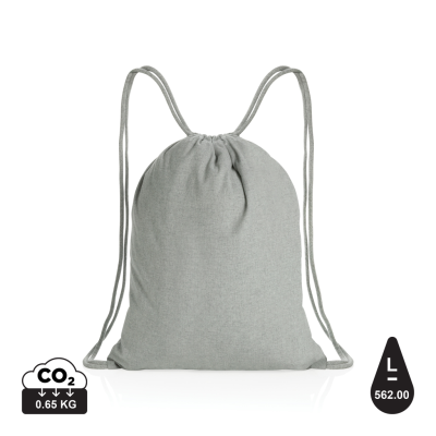 IMPACT AWARE™ RECYCLED COTTON DRAWSTRING BACKPACK RUCKSACK 145G in Grey