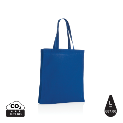 IMPACT AWARE™ RECYCLED COTTON TOTE W & BOTTOM 145G in Blue