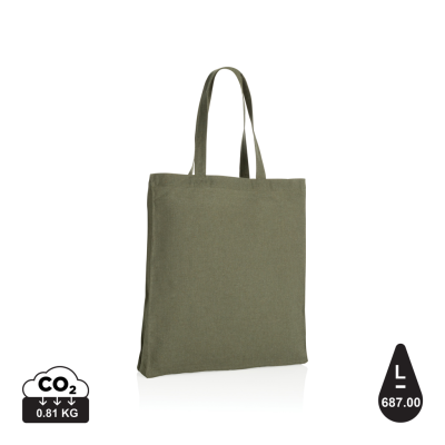 IMPACT AWARE™ RECYCLED COTTON TOTE W & BOTTOM 145G in Green