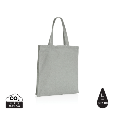 IMPACT AWARE™ RECYCLED COTTON TOTE W & BOTTOM 145G in Grey