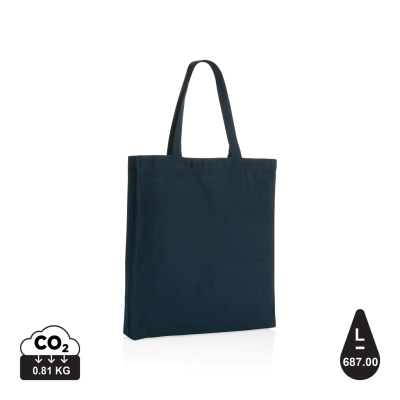 IMPACT AWARE™ RECYCLED COTTON TOTE W & BOTTOM 145G in Navy