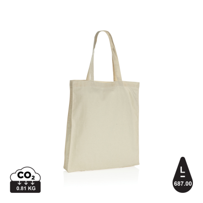 IMPACT AWARE™ RECYCLED COTTON TOTE W & BOTTOM 145G in Off White