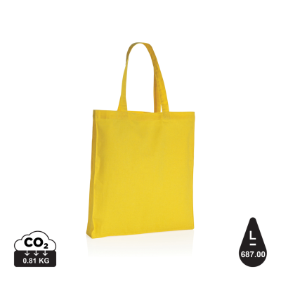 IMPACT AWARE™ RECYCLED COTTON TOTE W & BOTTOM 145G in Yellow