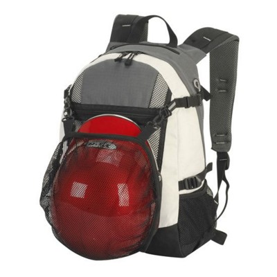 INDIANA POLYESTER SPORTS BACKPACK RUCKSACK in Dark Grey & Off White