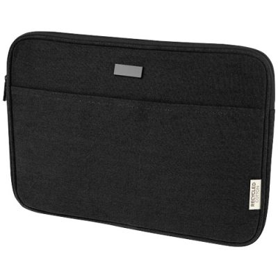 JOEY 14 INCH GRS RECYCLED CANVAS LAPTOP SLEEVE 2L in Solid Black