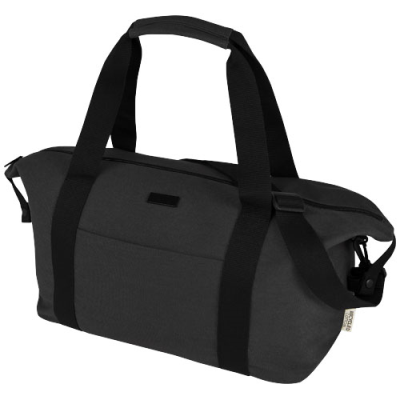 JOEY GRS RECYCLED CANVAS SPORTS DUFFLE BAG 25L in Solid Black