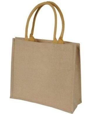 JUKO 70% JUTE 30% COTTON, JUTTON SHOPPER NATURAL TOTE BAG with Short Cotton Cord Handles