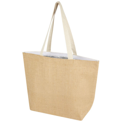 JUTA 300 G & M² JUTE COOLER TOTE BAG 12L in Natural & White