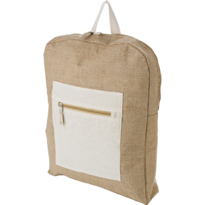 JUTE BACKPACK RUCKSACK in Brown